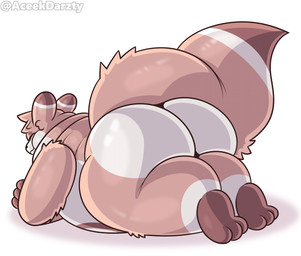 3_toes ambiguous_anthro ambiguous_gender anthro belly big_butt big_tail biped brown_body brown_ear_tips brown_ears brown_fur brown_tail brown_tail_tip butt dipstick_ears dipstick_tail ear_markings eyes_closed feet fluffy fluffy_tail fur glistening glistening_body glistening_fur head_tuft huge_butt huge_tail kemono leg_markings lying markings multicolored_body multicolored_ears multicolored_fur multicolored_tail nude nude_ambiguous nude_anthro on_front overweight overweight_ambiguous overweight_anthro rear_view simple_background socks_(marking) solo tail tail_aside tail_markings tan_body tan_ears tan_fur tan_tail thick_tail thick_thighs three-quarter_view toes tuft white_background white_body white_fur aceekdarzty conditional_dnp rain_world videocult fan_character muffin_(aceekdarzty) mammal slugcat 2026 character_request colored digital_media_(artwork) full-length_portrait hi_res portrait shaded