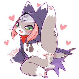 anthro anus bodily_fluids cum cum_from_vagina cum_in_vagina cum_inside female genital_fluids genitals heart_symbol leaking_cum looking_at_viewer open_mouth pawpads smile solo tongue vulva cotora capcom monster_hunter monster_hunter_stories_2:_wings_of_ruin tsukino_(monster_hunter_stories) felid felyne lynian mammal 1:1 2022 dated digital_media_(artwork) hi_res