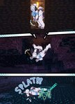 anthro breasts clothed clothing deep_dark_(minecraft) falling female fur hair solo tail text white_body white_fur slushieverses microsoft minecraft mojang xbox_game_studios zoe_(slushieverses) border_collie canid canine canis collie domestic_dog herding_dog mammal pastoral_dog sheepdog comic digital_media_(artwork) english_text hi_res