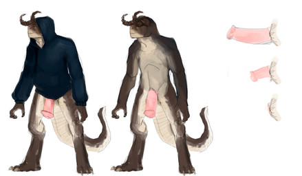 5_fingers animal_genitalia animal_penis anthro becoming_erect claws clothed clothing equine_genitalia equine_penis erection fingers genitals heart_symbol hoodie horn male nude penis solo tail toe_claws topwear hecreat fallout microsoft deathclaw humanoid lizard reptile scalie absurd_res hi_res model_sheet
