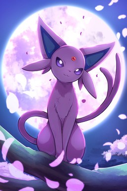 3_toes ambiguous_feral ambiguous_gender blue_inner_ear blue_sky branch cherry_blossom cherry_petals cherry_tree digitigrade feet feral flower forehead_gem forked_tail fruit_tree full_moon fur gem in_tree kemono light moon mouth_closed night on_branch outside paws plant pointy_ears prick_ears prunus_(flower) purple_body purple_ears purple_fur purple_nose purple_sclera purple_tail quadruped red_gem sitting sky solo tail toes tree unusual_anatomy unusual_tail white_eyes rumine nintendo pokemon eeveelution espeon felid feline generation_2_pokemon mammal pokemon_(species) 2025 2:3 hi_res lighting shaded