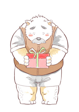 anthro black_nose bottomwear clothing facial_hair fur kemono male mustache overweight overweight_anthro overweight_male shirt shorts simple_background solo topwear white_background white_body white_fur andikapatok bear mammal 2015 absurd_res hi_res
