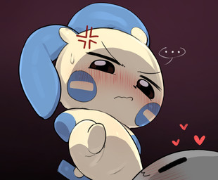 :3 ambiguous_gender bent_leg blush blush_lines bodily_fluids chibi cross-popping_vein disgust dominant dominant_feral duo ellipsis eye_contact feral floppy_ears frown glare hands_on_hips happy heart_symbol looking_at_another looking_down looking_up masochism narrowed_eyes one_leg_up pokemon_domination raised_leg simple_background smile speech_bubble squint submissive submissive_humanoid sweat sweatdrop v-shaped_eyebrows hanuvo nintendo pokemon generation_3_pokemon humanoid mammal minun pokemon_(species) rodent digital_drawing_(artwork) digital_media_(artwork)