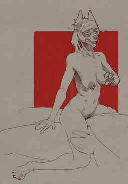 abstract_background anthro areola bangs biped bodily_fluids breasts claws cowgirl_position ear_piercing ear_ring eyewear faceless_character faceless_male facial_piercing female from_front_position genital_fluids glasses hair hand_on_leg holding_breast looking_up male male/female navel nipple_piercing nipple_ring nipples nose_piercing nude on_bottom on_top open_mouth paws piercing ring_piercing septum_piercing sex solo_focus flowerdino paris_(flowerdino) canid canine canis jackal mammal digital_drawing_(artwork) digital_media_(artwork) hi_res