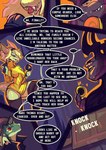 albino clothed clothing dialogue dress hat headgear headwear speech_bubble text conditional_dnp elvche scalywanderer fallout microsoft lazy_(elvche) stacy_(elvche) deathclaw gecko_(fallout) night_stalker_(fallout) scalie comic english_text hi_res