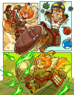 5_toes action_pose anthro armor bomb countershade_feet countershading explosives feet female pawpads pose running shield soles solo stirrup_footwear toes ceehaz dog_knight_rpg maci_(ceehaz) canid canine canis domestic_dog mammal pomeranian spitz 2021 absurd_res hi_res