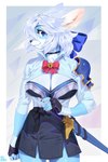 anthro big_breasts breasts clothed clothing female fur hair kemono looking_at_viewer melee_weapon simple_background smile solo sword weapon aruurara hashimoto-chan domestic_cat felid feline felis mammal 2022 hi_res