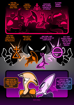 ambiguous_gender anthro clothed clothed_anthro clothed_female clothing dialogue duo_focus female feral fin group orange_body pink_body silhouette speech_bubble tail tail_fin text rem_phase jenna_(rem_phase) kenzie_(rem_phase) aquatic carpet_shark demon fish ginglymostomatid mackerel_shark mako_shark nurse_shark shark white_shark 2025 absurd_res comic digital_media_(artwork) english_text hi_res