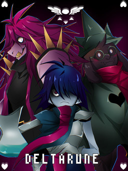 anthro clothed clothing eyewear female fur glasses group hair heart_symbol holding_object holding_weapon male scarf smile weapon white_body white_fur kly_dj159 deltarune undertale_(series) kris_dreemurr ralsei susie_(deltarune) bovid caprine darkner goat human mammal reptile scalie 2018 digital_media_(artwork) hi_res