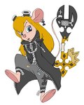 2007 alternative_fashion anthro biped blonde_hair blue_eyes chip_'n_dale_rescue_rangers clothed clothing disney ear_piercing ear_ring eyewear eyewear_on_head female fur gadget_hackwrench goggles hair keyblade kingdom_hearts long_hair low_res mammal melee_weapon mellis mouse murid murine organization_xiii piercing ring_piercing robe rodent simple_background solo square_enix tail weapon white_background zipper