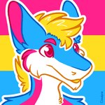 anthro eyebrows fur hair lgbt_pride male outline pansexual_pride_colors pride_color_background pride_color_palette pride_colors simple_background smile snout solo white_outline cloudpie conditional_dnp lgbt_pride_month sergal 1:1 2021 bust_portrait clip_studio_paint_(artwork) digital_drawing_(artwork) digital_media_(artwork) icon portrait restricted_palette