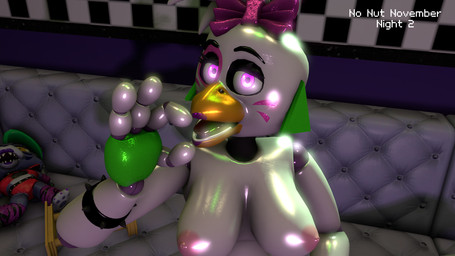 breasts female fingers furniture gesture glowing glowing_eyes machine on_sofa sitting sitting_on_sofa sofa solo suggestive suggestive_gesture vannimator jizzyfox_(modeler) five_nights_at_freddy's five_nights_at_freddy's:_security_breach no_nut_november scottgames steel_wool_studios glamrock_chica animatronic avian bird chicken galliform phasianid robot 16:9 2025 3d_(artwork) digital_media_(artwork) meme widescreen