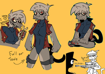 anthro female gun ranged_weapon red_eyes rifle sniper_rifle text weapon spacedok sobi_the_monkey haplorhine mammal monkey primate english_text hi_res reference_image