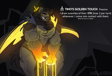 abstract_background anthro barazoku beard black_bottomwear black_clothing black_eyebrows black_shorts bottomwear brown_beard brown_body brown_facial_hair brown_fur brown_hair cape clothed clothed_anthro clothed_male clothing ear_piercing eyebrows facial_hair facial_piercing fur glowing_hands grin hair male male_anthro muscular muscular_anthro muscular_male nipples nose_piercing pecs piercing profanity shorts smile solo teeth text veiny_arms white_text yellow_cape yellow_chain yellow_clothing yellow_eyes yellow_glow yellow_liquid yellow_piercing yellow_sclera melaisen tolentino_(melaisen) canid canine demon mammal 2023 absurd_res digital_drawing_(artwork) digital_media_(artwork) english_text hi_res portrait three-quarter_portrait
