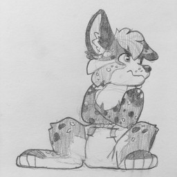 anthro clean_diaper clothed clothing diaper diaper_only female grumpy solo topless wearing_diaper kelpyderg juno_clark australian_shepherd canid canine canis domestic_dog herding_dog mammal pastoral_dog sheepdog 1:1 hi_res sketch