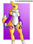 anthro black_sclera blue_eyes camel_toe clothing female fur lingerie naturally_censored nipple_outline nipple_tuft simple_background solo tuft underwear couldnotparseline bandai_namco digimon canid digimon_(species) mammal renamon absurd_res hi_res