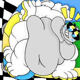 ambiguous_gender anthro eyewear glasses morbidly_obese morbidly_obese_ambiguous morbidly_obese_anthro obese obese_ambiguous obese_anthro overweight overweight_ambiguous overweight_anthro smile solo teeth text wearing_glasses bismuth123 battle_for_dream_island object_shows nine_(bfdi) algebralian alien 1:1 2025 artist_name digital_drawing_(artwork) digital_media_(artwork) hi_res