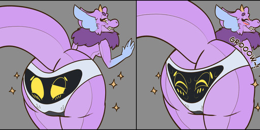 after_transformation anthro big_butt black_border blue_body blue_paws blush blush_lines border butt butt_expansion butt_focus cheek_tuft clothing dewlap_(anatomy) duo expansion eyebrows eyelashes eyes_closed facial_tuft fangs female fluffy fur gloves_(marking) horn lidded_eyes looking_back machine male male/female markings mouth_closed multicolored_body multicolored_fur pink_body pink_fur raised_tail smile sparkles tail teeth text tongue tongue_out toothy_grin torn_clothing tuft two_tone_body underwear yellow_body yellow_eyes digitalscales mythology digi_(digitalscales) petal_(dapperhedgehog) animate_inanimate dragon fairy_dragon furred_dragon furred_scalie living_clothing living_machine lizard mythological_creature mythological_scalie reptile robot scalie synth_(vader-san) wingless_dragon absurd_res comic english_text hi_res sequence