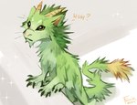 6_legs ambiguous_gender feral fur glistening glistening_eyes green_body green_fur green_hair hair messy_fur mouth_closed solo tail tail_tuft tuft wet wet_body wet_fur yellow_eyes famir mythology famir_(character) bovid caprine dragon furred_dragon furred_scalie goat hybrid mammal mythological_creature mythological_scalie scalie 2024 dated hi_res signature