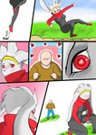 anthro blush breasts comic crush dodging faceless_character faceless_male female fight fur generation_8_pokemon grass heart_symbol hearts_around_body hi_res human jumping male male/female mammal nintendo noconcession outside plant pokemon pokemon_(species) raboot red_body red_fur small_breasts