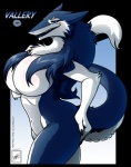 2012 absurd_res alpha_channel anthro big_breasts blush breasts digital_media_(artwork) female hi_res mammal nude sergal solo tail vallery_(walter_sache) walter_sache