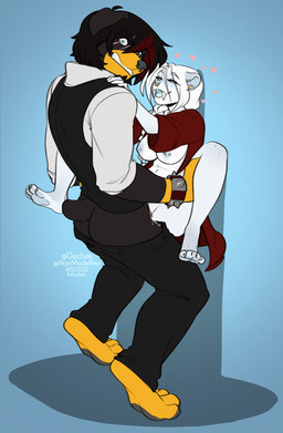4_toes 5_fingers anthro anthro_on_anthro anthro_penetrated anthro_penetrating anthro_penetrating_anthro beard big_breasts breasts countershading duo ear_piercing ear_ring facial_hair feet female female_penetrated fingers goatee hair male male/female male_penetrating male_penetrating_female penetration penile penile_penetration penis_in_vagina piercing ring_piercing sex smile toes vaginal vaginal_penetration white_hair kittydee luna_blanc_(sweetburn) remitost_(bigrottiedawg) canid canine canis domestic_dog felid feline mammal mastiff molosser prehistoric_species rottweiler saber-toothed_tiger 2022 dated digital_media_(artwork) hi_res