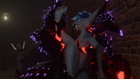 9_tails alley alley_sex anthro bikini bodily_fluids breast_grab breasts clenched_teeth clothing cum cum_in_vagina cum_inside eyes_closed facing_each_other feet female foggy_background foot_grab forced genital_fluids genitals glowing glowing_body glowing_ear_tips glowing_eyes glowing_genitalia glowing_hair_tips glowing_penis glowing_tail grabbing_both_breasts grabbing_both_legs grabbing_from_behind group hair hand_on_breast herm holding_person intersex intersex/female licking multi_tail open_mouth outside penis rape sex standing standing_sex swimwear tail teeth teeth_showing tongue touching_self two-piece_swimsuit walking watching_from_afar womb_tattoo kyuvulpes gabriel_serealia kyu_vulpes canid canine enfield fox mammal rexouium 16:9 3d_(artwork) 4k absurd_res digital_media_(artwork) hi_res widescreen
