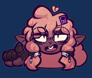 ambiguous_gender anthro broken_heart brown_body buckteeth controller eye_bags eyewear freckles game_controller gesture glasses hair hand_gesture pointing pointing_up round_glasses solo teeth cococrab nerd_emoji_(meme) 2026 aliasing digital_media_(artwork) headshot_portrait portrait