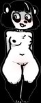 alpha_channel anthro bear biped black_body black_fur black_hair breasts chest_tuft collar collar_only female fur genitals giant_panda grey_eyes hair jam_(artist) mammal mostly_nude mostly_nude_anthro mostly_nude_female navel nipples nude pussy simple_background solo thick_thighs transparent_background tuft white_body white_fur