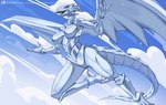 anthro blue_eyes breasts claws featureless_breasts featureless_crotch female looking_at_viewer non-mammal_breasts nude smile solo tail teeth white_body wings alanscampos konami mythology yu-gi-oh! blue-eyes_white_dragon dragon duel_monster mythological_creature mythological_scalie scalie 2024 hi_res