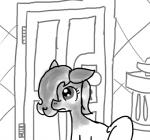 door earth_pony emerald_jewel_(colt_quest) equid equine fan_character feral ficficponyfic hasbro horse male mammal monochrome my_little_pony pony solo young young_feral young_male