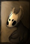 anthro black_body black_eyes breasts female messy_linework multi_eye nude small_breasts solo nauiho hollow_knight team_cherry hornet_(hollow_knight) arthropod insect bust_portrait digital_media_(artwork) digital_painting_(artwork) guide_lines hi_res painting_(artwork) portrait