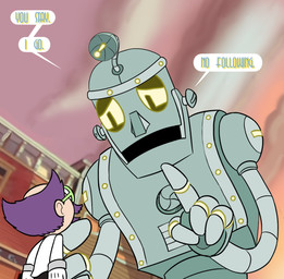 4_fingers ambiguous_gender clothing dialogue duo facial_hair fingers gloves hair handwear looking_down machine male mustache sad scientist text killb94_(artist) cuphead_(game) studio_mdhr the_iron_giant dr._kahl dr._kahl's_robot human mammal robot 2018 digital_drawing_(artwork) digital_media_(artwork) hi_res