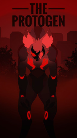anthro machine male protogen_armor red_background red_eyes simple_background solo jouh alien protogen 4k 9:16 absurd_res hi_res tagme