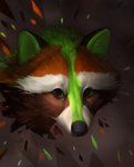 ambiguous_gender black_nose brown_body brown_fur feral fur green_body green_eyes green_fur solo kuroi-kisin ailurid mammal red_panda 2020 digital_media_(artwork) headshot_portrait portrait