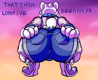 anthro big_butt butt butt_focus butt_grab crouching hand_on_butt holding_own_butt male solo zlodey keith_(pennyftzgerald) hi_res