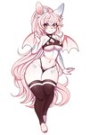 anthro blush bra breasts clothing ear_piercing female hair legwear long_hair looking_aside membrane_(anatomy) membranous_wings piercing solo thick_thighs thigh_highs topwear underwater underwear water wings ichig8miruku_(artist) frostybiter bat mammal 2022 absurd_res hi_res