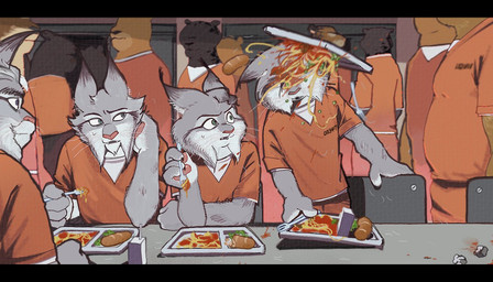 anthro black_bars clothed clothing eating female group male prison_cell prison_uniform prisoner sitting surprised violence hjdoak disney zootopia cattrick_lynxley kitty_lynxley milton_lynxley pawbert_lynxley bear canada_lynx felid feline lynx mammal 7:4 letterbox brother_(lore) brother_and_sister_(lore) daughter_(lore) father_(lore) father_and_child_(lore) father_and_daughter_(lore) father_and_son_(lore) parent_(lore) parent_and_child_(lore) parent_and_daughter_(lore) parent_and_son_(lore) sibling_(lore) sister_(lore) son_(lore)