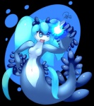 apode blue_cerata blue_eyes blue_rhinophores blue_tail breasts cerata_(anatomy) female legless long_tail monster_girl_(genre) non-mammal_breasts rhinophores solo split_form tail elpatrixf glauki_(elpatrixf) aeolid_nudibranch aeolid_nudibranch_merfolk aquatic_gastropod blue_dragon_slug gastropod marine merfolk mollusk nudibranch nudibranch_merfolk sea_slug sea_slug_merfolk slug alpha_channel