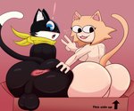 6:5 absurd_res animal_humanoid anthro anus atlus back_boob backsack balls bandanna big_balls big_breasts big_butt black_body black_eyes black_fur blonde_hair blue_eyes blush box breasts butt cat_humanoid container dipstick_tail domestic_cat duo english_text exclamation_point felid felid_humanoid feline feline_humanoid felis female fur genitals gesture hair hand_gesture hi_res huge_butt humanoid inner_ear_fluff kerchief male male/female mammal mammal_humanoid markings mask megami_tensei megami_tensei_persona morgana_(persona) neckerchief neco-arc not_safe_for_reality nude open_mouth perineum persona_(series) persona_5 pupils raised_tail sega spread_anus spread_butt spreading tail tail_markings text tsukihime tuft tuxedo_cat type-moon v_sign white_body white_fur white_skin