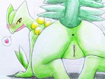 2024 3_fingers 4:3 absurd_res all_fours anus bent_legs bent_over big_butt biped black_eyes blush blush_lines butt clitoral_hood clitoris colored colored_pencil_(artwork) eiroru elemental_creature female feral fingers generation_3_pokemon genitals green_arms green_back green_body green_butt green_face green_hands green_legs green_scales green_tail hand_on_ground heart_speech_bubble heart_symbol hi_res humanoid_genitalia humanoid_pussy kneeling leaf leaf_blade looking_at_viewer looking_back looking_back_at_viewer nintendo non-mammal_pussy pink_clitoris pink_pussy pokemon pokemon_(species) presenting presenting_anus presenting_hindquarters presenting_pussy pussy raised_tail red_body red_face red_scales reptile scales scalie sceptile seductive seeds seeds_on_back shadow shaking shaking_butt smaller_version_at_source solo speech_bubble spiked_tail spikes spikes_(anatomy) tail thick_tail traditional_media_(artwork) wiggle wiggle_lines wiggling_hips yellow_sclera