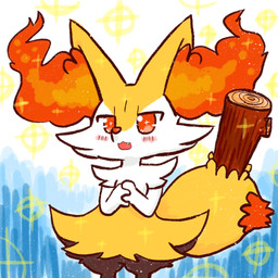ambiguous_anthro ambiguous_gender anthro arm_tuft biped black_body black_fur blush blush_lines cheek_tuft chest_tuft cute_fangs dipstick_tail facial_tuft fangs front_view fur hands_together hip_tuft inner_ear_fluff markings multicolored_body multicolored_fur no_pupils nude_ambiguous nude_anthro object_in_tail open_:3 orange_body orange_eyes orange_fur orange_inner_ear_fluff orange_tail_tip pointy_ears prick_ears shoulder_tuft simple_background snout solo sparkles standing stick stick_in_tail tail tail_markings teeth tuft two_tone_tail white_body white_fur yellow_body yellow_fur annyui0611 nintendo pokemon braixen canid generation_6_pokemon mammal pokemon_(species) 1:1 2021 digital_drawing_(artwork) digital_media_(artwork) flat_colors hi_res japanese_description portrait three-quarter_portrait translated_description