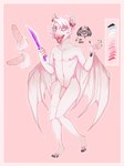 albino anthro balls blue_eyes border claws erection femboy genital_piercing genitals knife male nipple_piercing nipples pale_fur penis piercing pink_body pink_nose pink_skin solo tattoo white_border greaserdemon bat egyptian_fruit_bat flying_fox mammal megabat 2020 hi_res