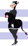 anthro big_breasts breasts butt clothing female fishnet_clothing footwear high_heels huge_breasts shoes solo boolishclara disney clarabelle_cow bovid bovine cattle mammal absurd_res hi_res