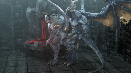 abs anal anal_penetration anthro balls biceps big_butt big_penis butt chain chaos claws deltoids duo erection from_behind_position genitals horn humanoid_genitalia humanoid_penis jewelry male male/male male_penetrated male_penetrating male_penetrating_male membrane_(anatomy) membranous_wings muscular muscular_arms muscular_thighs nipples pecs penetration penile penis piercing raised_tail serratus sex standing tail thick_thighs triceps wings outofnecessity total_war:_warhammer warhammer_(franchise) warhammer_fantasy be'lakor god_slayer chaos_daemon daemon_prince demon 16:9 3d_(artwork) digital_media_(artwork) hi_res widescreen