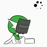 chibi empty_eyes face_shield female green_hair hair mask not_furry solo welding welding_mask welding_torch white_eyes mferite nintendo pokemon gardevoir generation_3_pokemon humanoid pokemon_(species) 1:1 2020 animated short_playtime