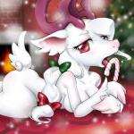 anthro breasts candy candy_cane dessert female food licking looking_at_viewer lying nude on_front open_mouth solo tongue tongue_out box_xod deer mammal 1:1 2018