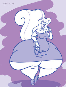 anthro belly big_butt breasts butt clothing copyright_symbol dress female footwear hair high_heels huge_butt huge_thighs hyper hyper_butt hyper_thighs lipstick makeup overweight overweight_anthro overweight_female pink_lipstick purse shoes solo symbol thick_thighs wide_hips satsumalord chelsea_(satsumalord) mammal mephitid skunk 2015 digital_media_(artwork) hi_res sketch