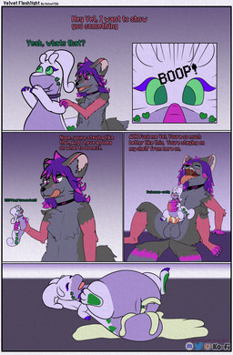 3_claws 3_toes balls blush bodily_fluids boop claws cum cum_drip cum_in_mouth cum_inside dialogue dripping duo eyeliner feet female fur genital_fluids genitals green_eyes hair heart_symbol horn inner_ear_fluff knot knotted_penis living_condom makeup male male/female markings micro multicolored_body multicolored_fur multicolored_hair nose_boop open_mouth pawpads penis pink_eyes pink_paws purple_body purple_eyeliner purple_hair shrinking size_difference size_transformation snaggle_tooth tail text toe_claws toes tongue tongue_out transformation tuft vulva velvet706 nintendo pokemon ashe_infinity velvet_the_gooey_dragon canid canine fox generation_6_pokemon goodra mammal pokemon_(species) absurd_res comic hi_res watermark