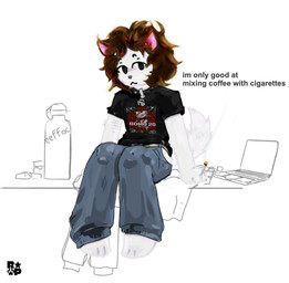anthro beverage cigarette cigarettestarsm10 coffee male male/male outside sad self-harm sitting stars_(cigarettestarsm10) deerpuppyy hi_res